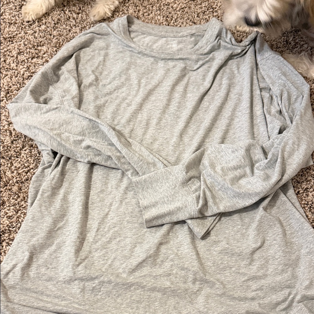 Light Gray Long-Sleeve Women's Top